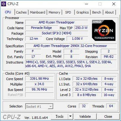 Lộ thông tin quái
vật CPU 32 nhân Threadripper 2990X của AMD: Xung nhịp 3,4
GHz, tiêu tốn 250W điện năng