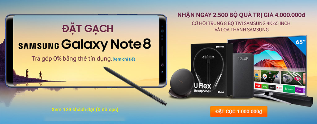 Vừa ra mắt, Samsung
Galaxy Note 8 đã bắt đầu cho đặt hàng tại Việt Nam, giá 23
triệu đồng?