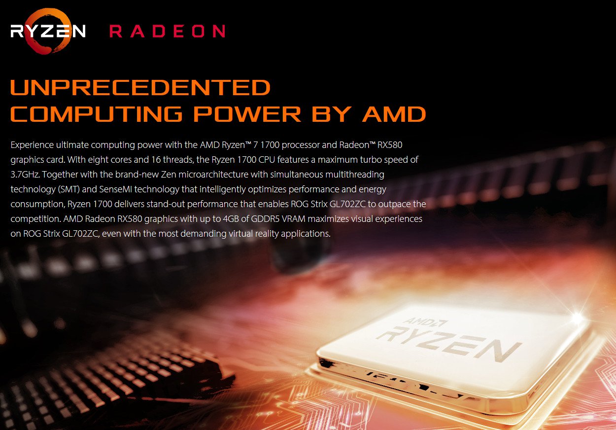 ASUS ROG STRIX
GL702ZC chính thức, laptop đầu tiên dùng
chip AMD Ryzen 7, giá 1500 USD