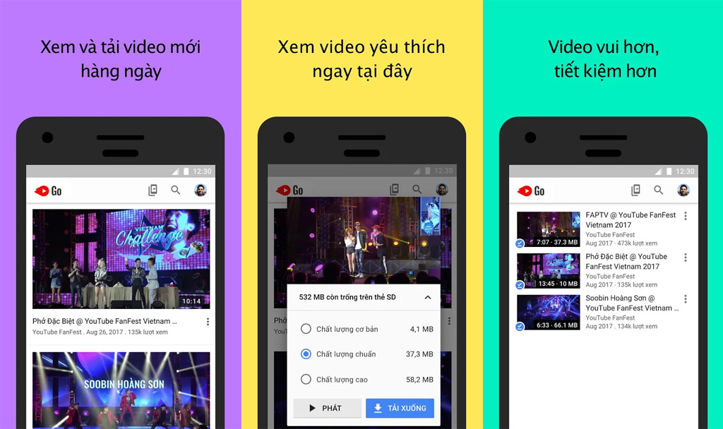 Người dùng tại Thái
Lan,
Malaysia, Việt Nam và Philippines đã có thể tải về YouTube
Go từ Play Store