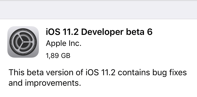 Mời cập nhật iOS
11.2 Beta
6, có thể là phiên bản Beta cuối cùng trước khi có iOS 11.2
chính thức