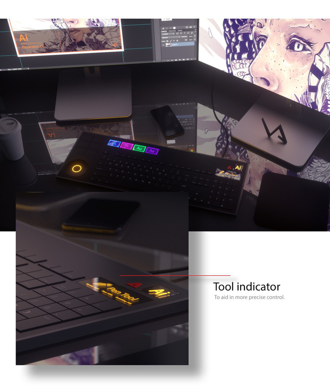 Concept bàn phím
Adobe Keyboard dành cho
nhiếp ảnh gia cực độc đáo