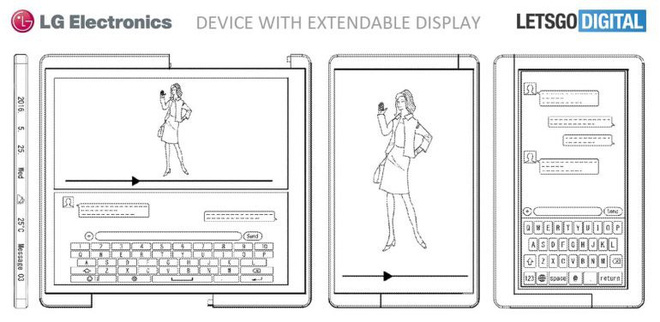 LG được cấp bằng
sáng chế cho điện
thoại màn hình dẻo, có thể mở rộng