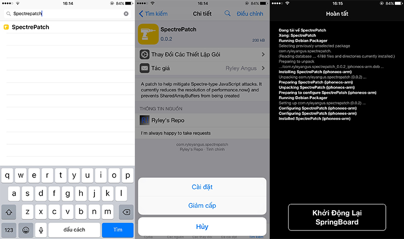 Hướng dẫn vá lỗ
hổng bảo
mật Spectre trên các thiết bị sử dụng phiên bản iOS 9 đến
10.3