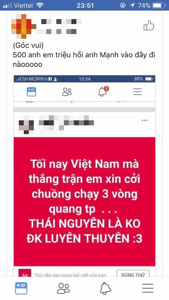 Những tình huống khó đỡ khi tuyên bố: Nếu U23 Việt
Nam thắng thì...