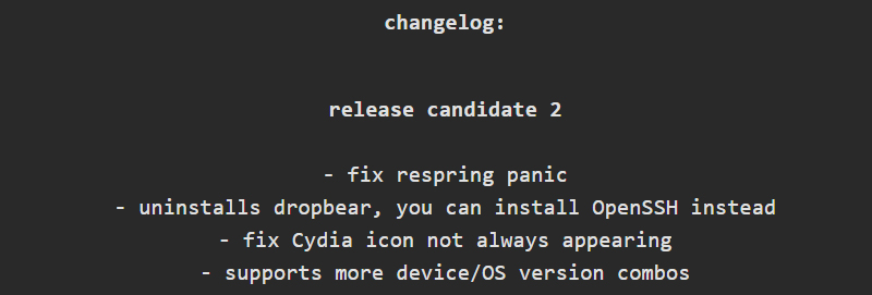 G0blin Jailbreak
cập nhật
RC2, sửa lỗi Respring, biểu tượng Cydia và thay thế Dropbear
bằng OpenSSH