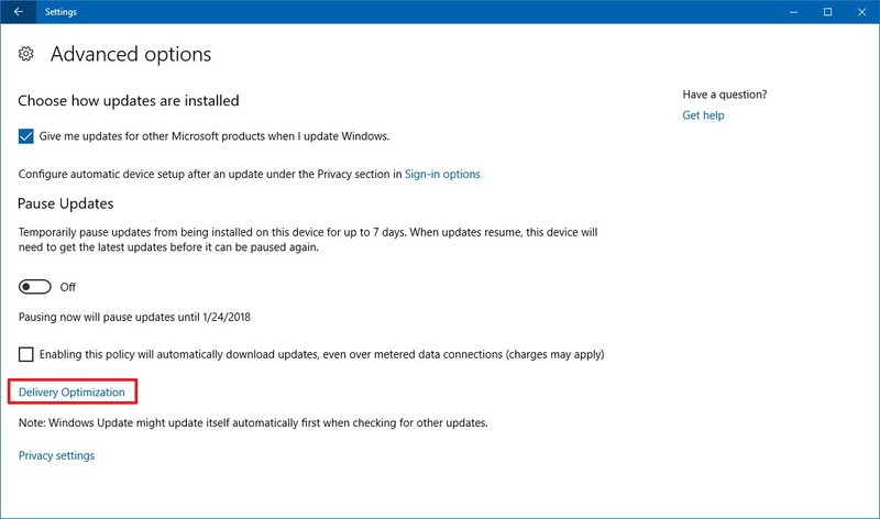 Hướng dẫn vô hiệu hoá tính năng chia sẻ cập nhật
làm chiếm băng thông trên Windows 10 Fall Creators