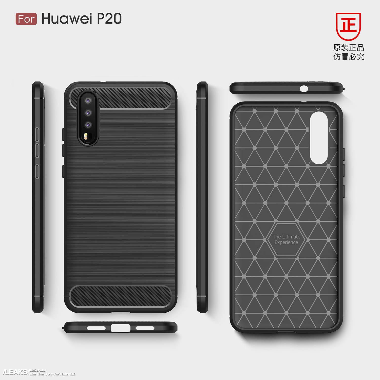 Huawei P20 lộ thiết
kế thông qua nhà sản xuất phụ kiện ốp lưng với cụm 3 camera
chính
