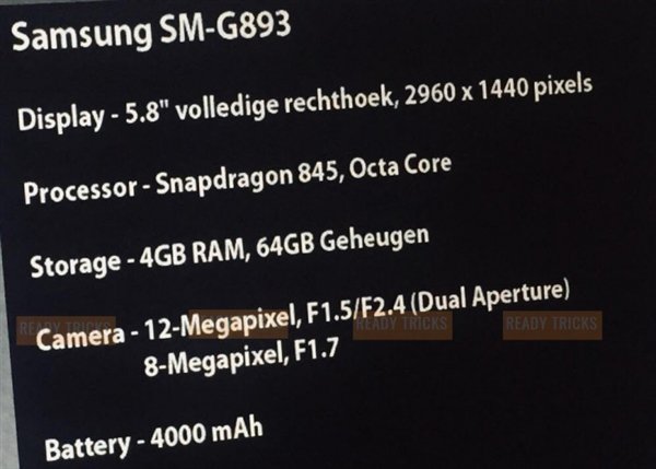 Rò rỉ cấu hình của
Galaxy S9 Active: Gần như tương tự với Galaxy S9 nhưng viên
pin lớn hơn