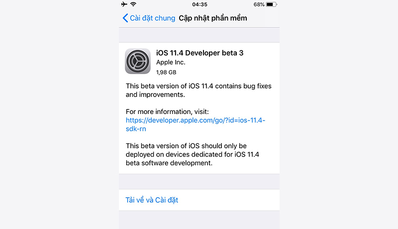 Apple chính thức
phát hành iOS 11.4 Developer beta 3, khôi phục lại Airplay 2
và tin nhắn trên iCloud
