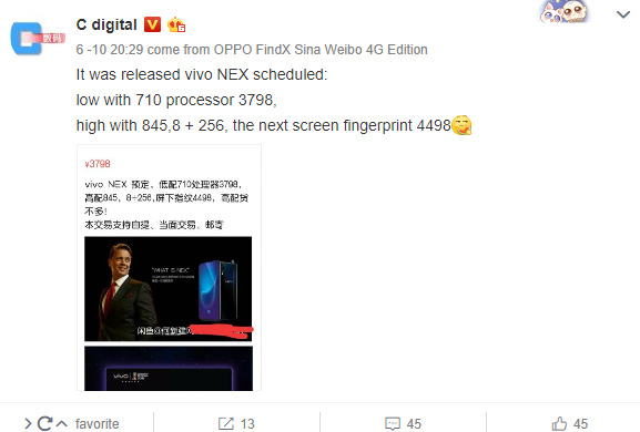 Rò rỉ giá bán và
video của Vivo NEX: Màn hình không viền, có giá từ 13.3
triệu đồng