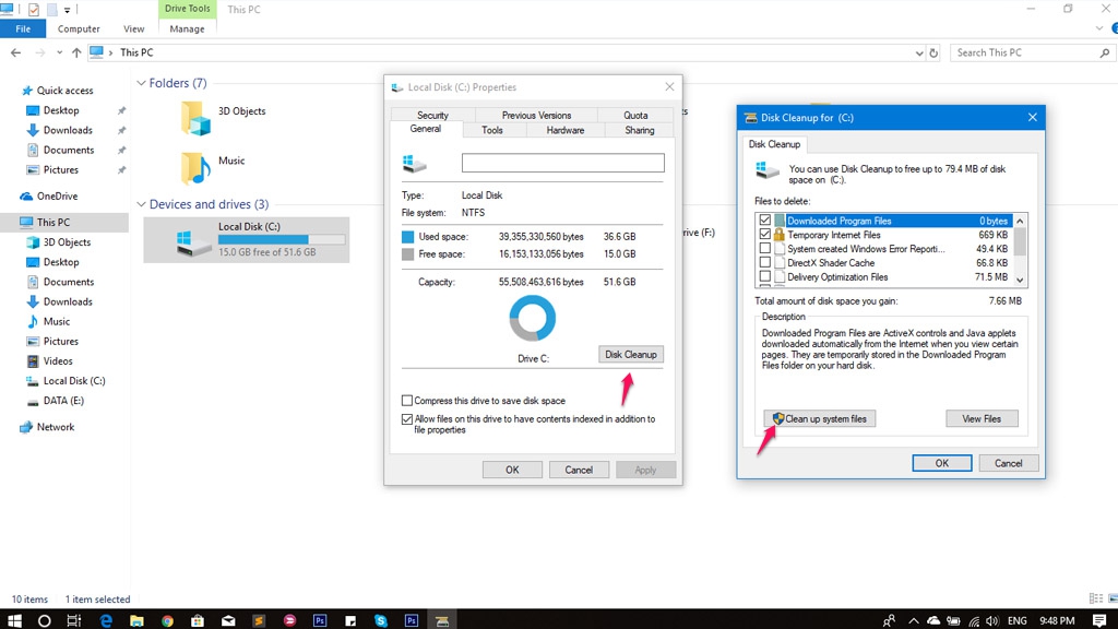 Hướng dẫn cách giải phóng dung lượng ổ đĩa toàn
diện nhất trên Windows 10 Version 1803