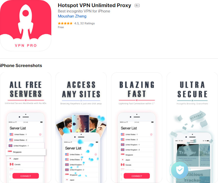 Nhanh tay tả về ứng
dụng Hotspot VPN Unlimited Proxy trị giá 5,99 USD đang miễn
phí trong thời gian ngắn trên App Store