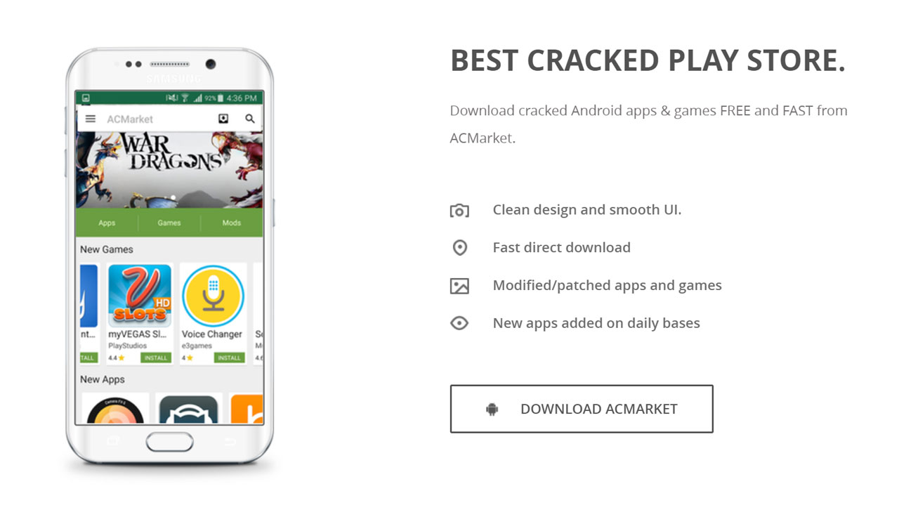 ACMarket: Nơi tải
miễn phí ứng dụng và game Android bản quyền đã được patch
hoặc mod