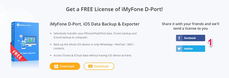 Nhanh tay nhận miễn
phí bản quyền iMyFone D-Port phần mềm trích xuất dữ liệu
iPhone / iPad, trị giá 49.95 USD