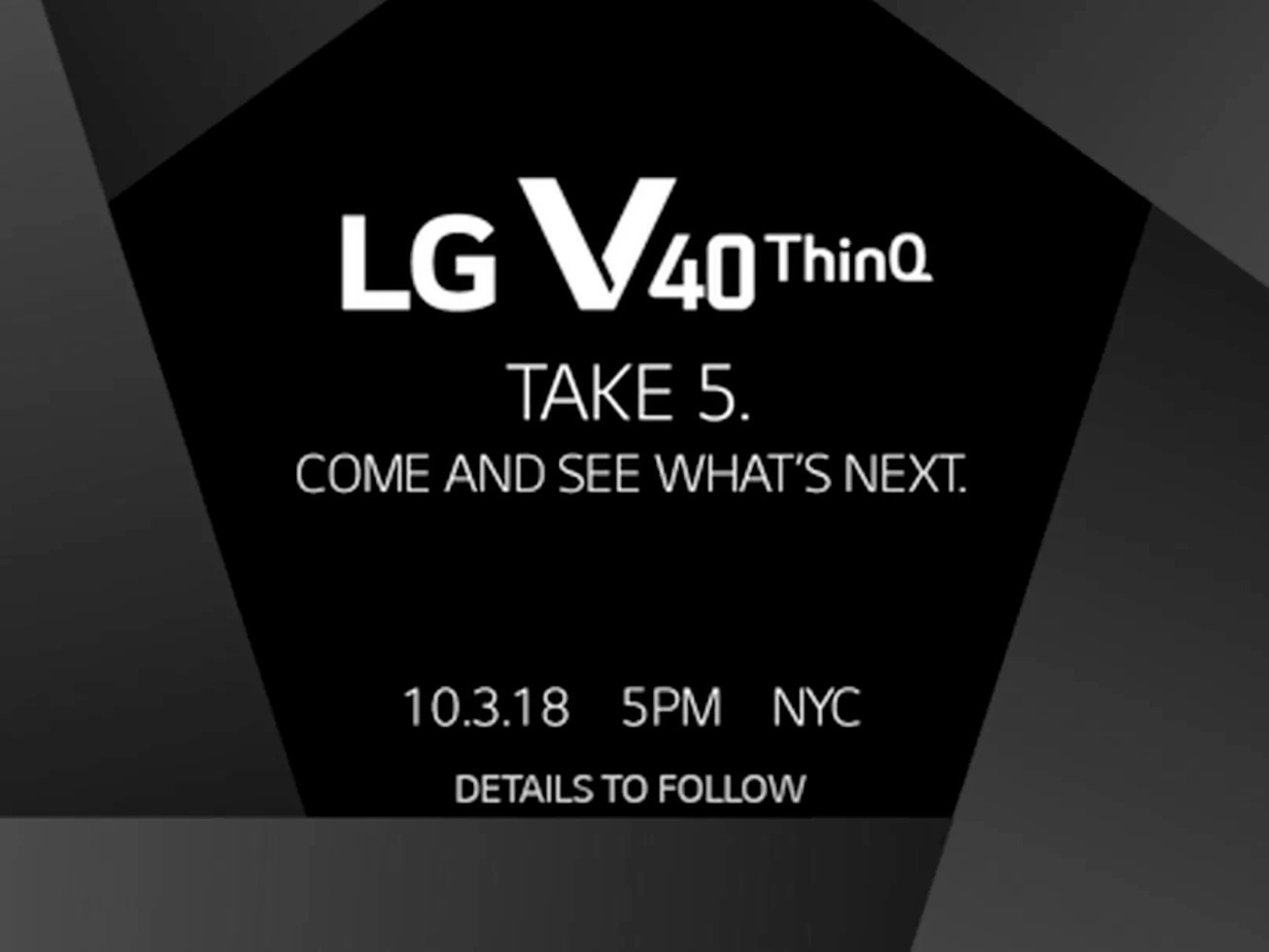 LG V40 ThinQ  lộ
diện với 3 camera sau, sẽ chính thức ra mắt vào ngày 4 tháng
10