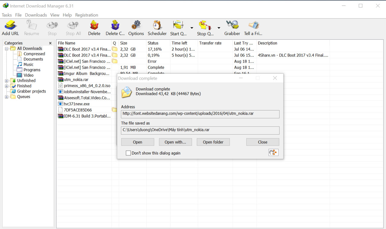Chia sẻ file cài
đặt và bản portable phần mềm Internet Download Manager 6.31
Build 9 Full Key