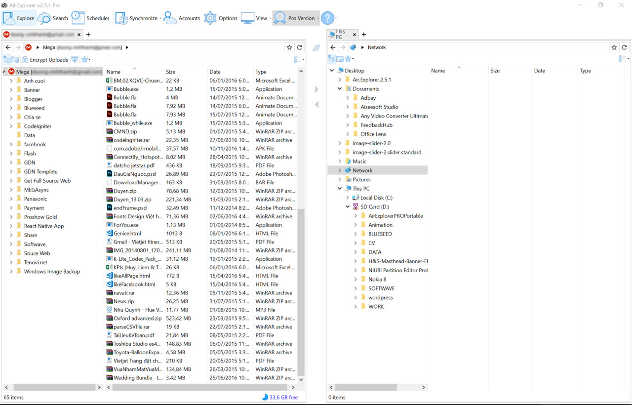 Air Explorer Pro:
Phần mềm quản lý tất cả dịch vụ lưu trữ đám mây trong 1 trên
Windows