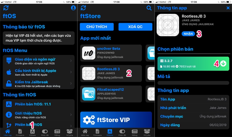 Hướng dẫn jailbreak
iOS 12 bằng rootlessJB3 trực tiếp trên iPhone, iPad và danh
sách tweak tương thích