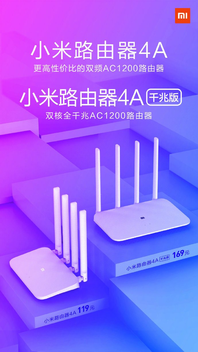 Xiaomi ra mắt Mi
Router 4A và Mi Router 4A Gigabit: Cải thiện kết nối, Wi-Fi
băng tần kép, giá từ 413.000 đồng