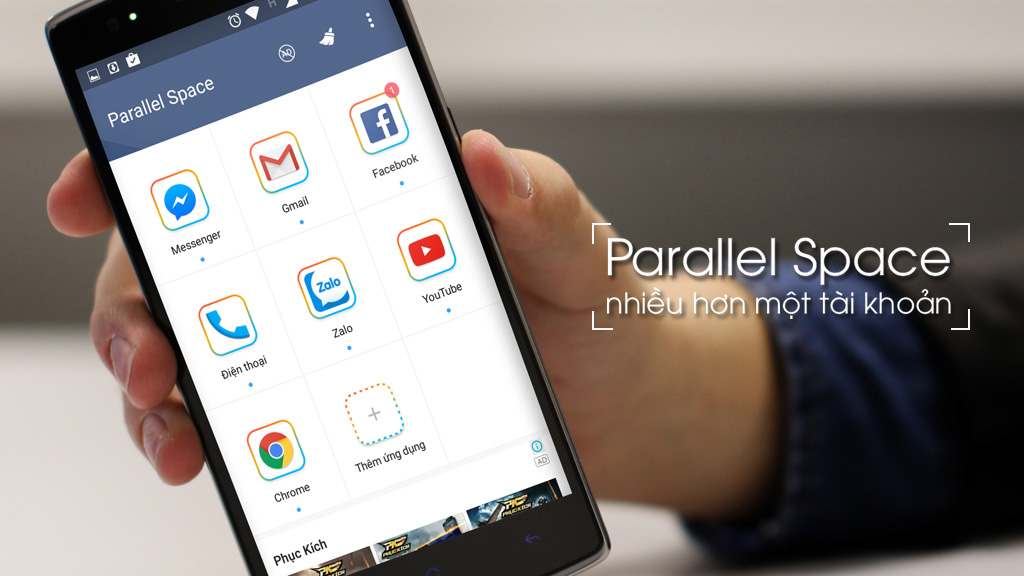 Parallel Space: ứng dụng miễn phí giúp bạn đăng nhập nhiều tài khoản Facebook, Zalo... cùng lúc trên máy Android