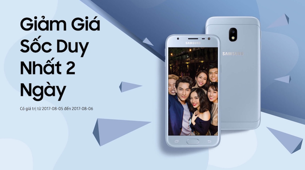 Samsung tổ chức chương trình hot sales, giảm 500.000 đồng khi mua Galaxy J3 Pro 2017