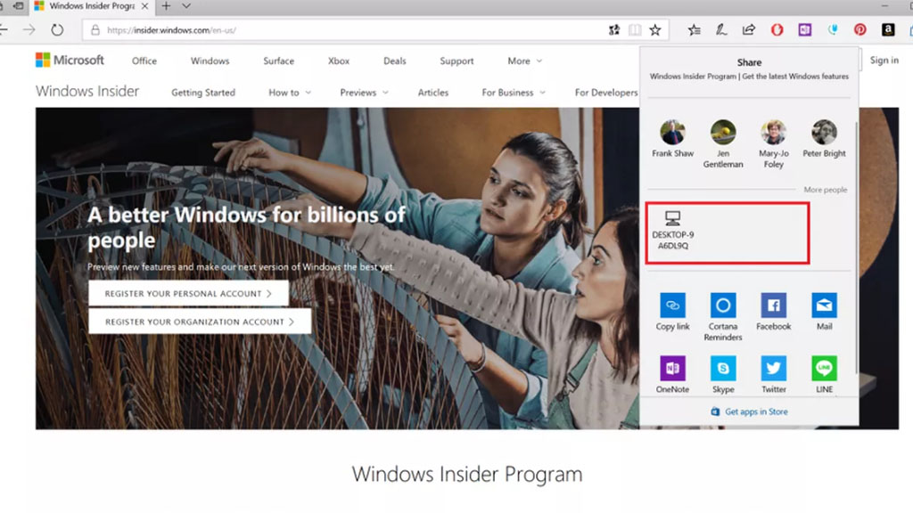 Windows 10 có tính
năng mới
tương tự AirDrop, giúp chia sẻ tập tin nhanh chóng hơn
