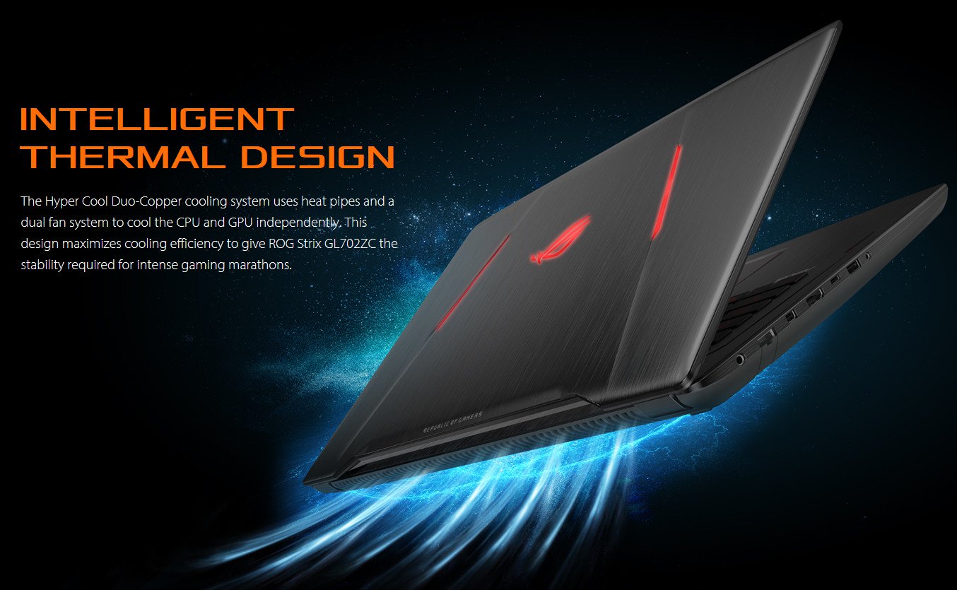 ASUS ROG STRIX GL702ZC chính thức được ra mắt, laptop đầu tiên dùng chip AMD Ryzen 7, giá 1500 USD