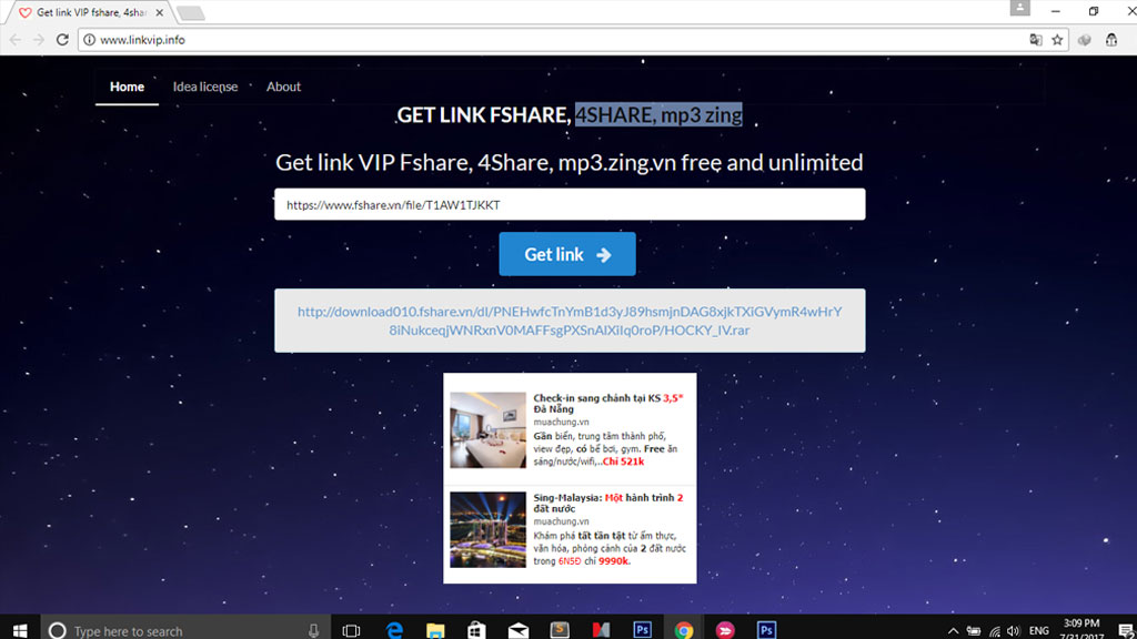 Giới thiệu 3 trang
web get
link Fshare, 4Share không có quảng cáo pop-up khó chịu