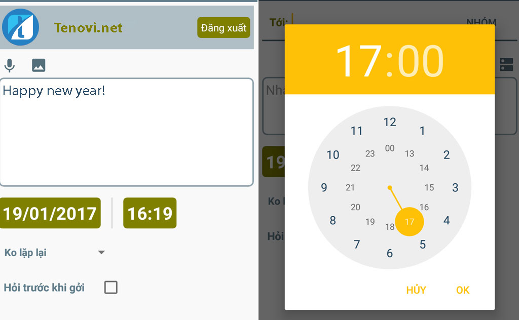 Mời tải về ứng dụng giúp hẹn giờ
gửi tin nhắn chúc Tết cực hay cho Android