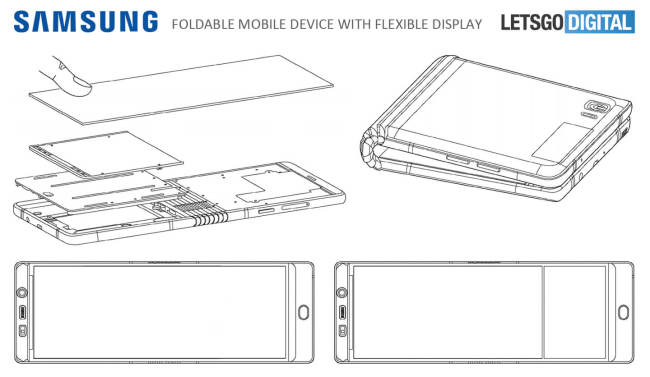 Rò rỉ thiết kế của
Galaxy X: màn hình 7,3 inch, có thể gập đôi lại được như
chiếc ví