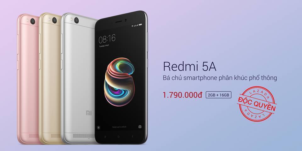 Xiaomi chính thức ra mắt Redmi 5A tại Việt Nam với chip Snapdragon 425, camera 13MP, giá chỉ 1.790.000 VNĐ