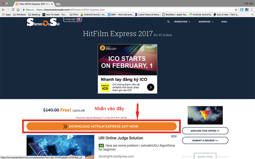 Nhanh tay tải HitFilm Express 2017 trị giá 149
USD đang được miễn phí bản quyền trong thời gian ngắn