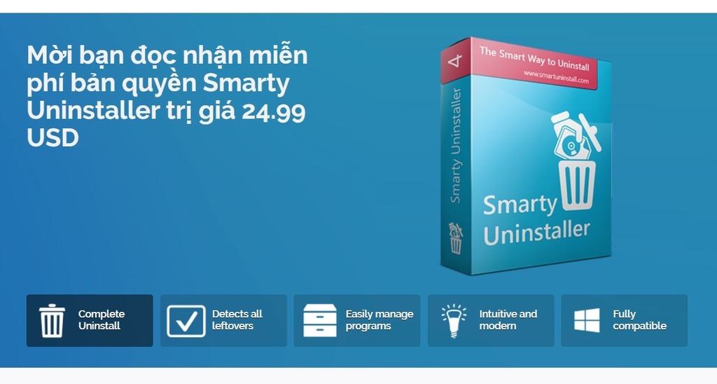 North American Solutions đang miễn phí bản quyền Smarty Uninstaller trị giá 24.99 USD, anh em nhanh tay tải về nhé