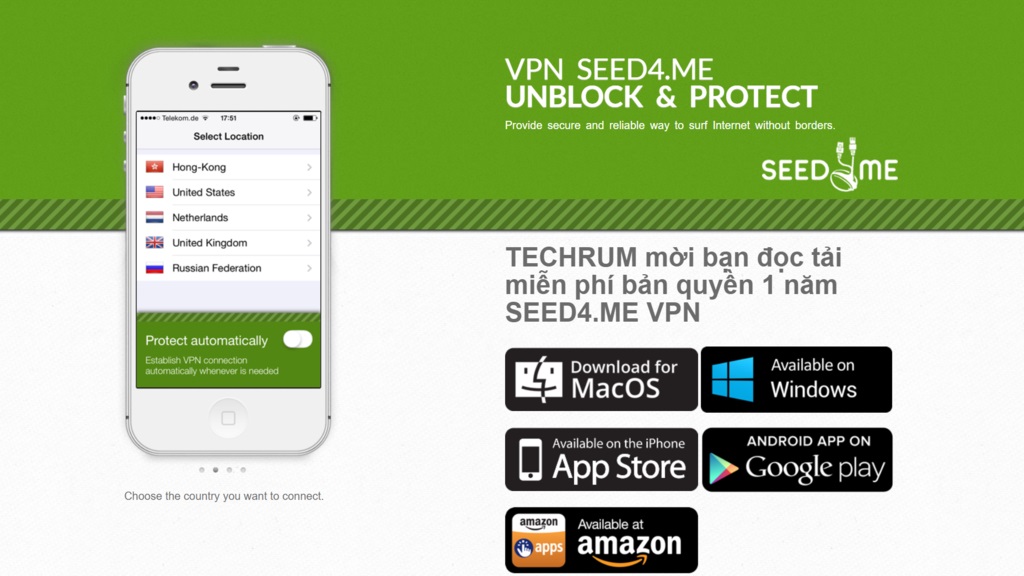 Nhanh tay nhận bản quyền miễn phí 1 năm Seed4.Me VPN trị giá 36 USD