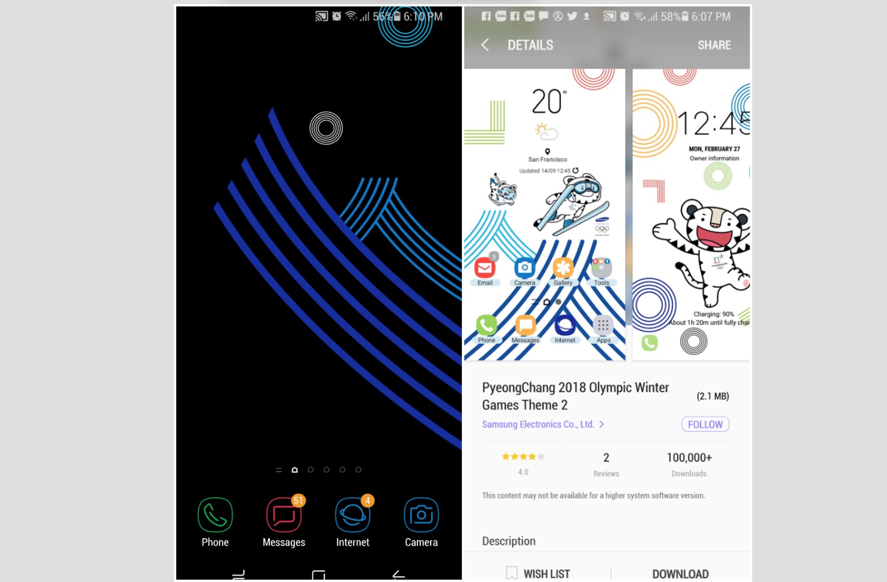 Hướng dẫn cài theme
Galaxy Note 8 Olympic Mùa đông lên các smartphone khác của
Samsung