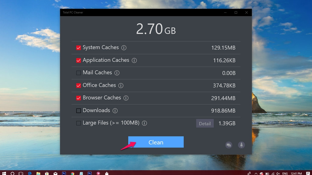 Total PC Cleaner:
Công cụ giúp dọn file rác và tối ưu Windows 10