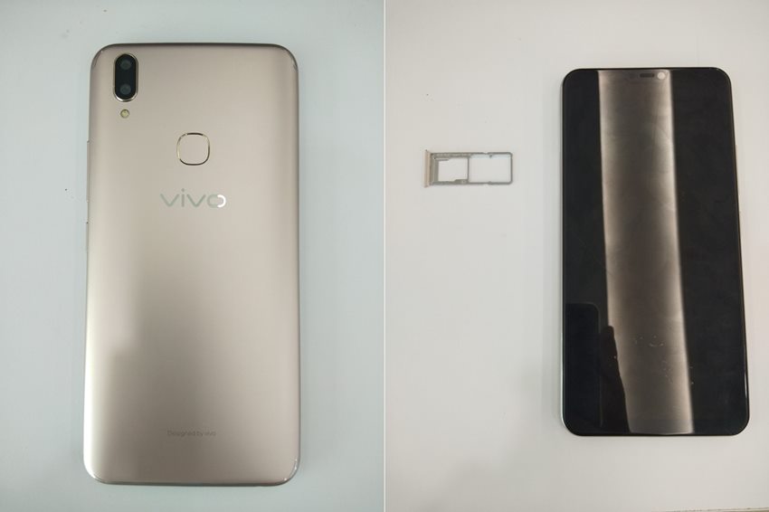 Rò rỉ hình ảnh thực tế Vivo
V9 với màn hình tai thỏ và camera kép đặt dọc