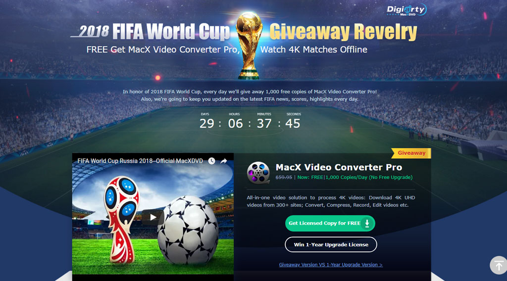 Mời tải miễn phí
MacX Video Converter Pro, phần mềm chuyển đổi video trị giá
59.95 USD