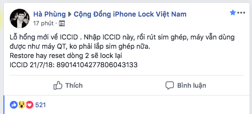 Xuất hiện mã ICCID siêu thần thánh cho iPhone
Lock: Bỏ SIM ghép vẫn lên sóng, đổi SIM thoải mái