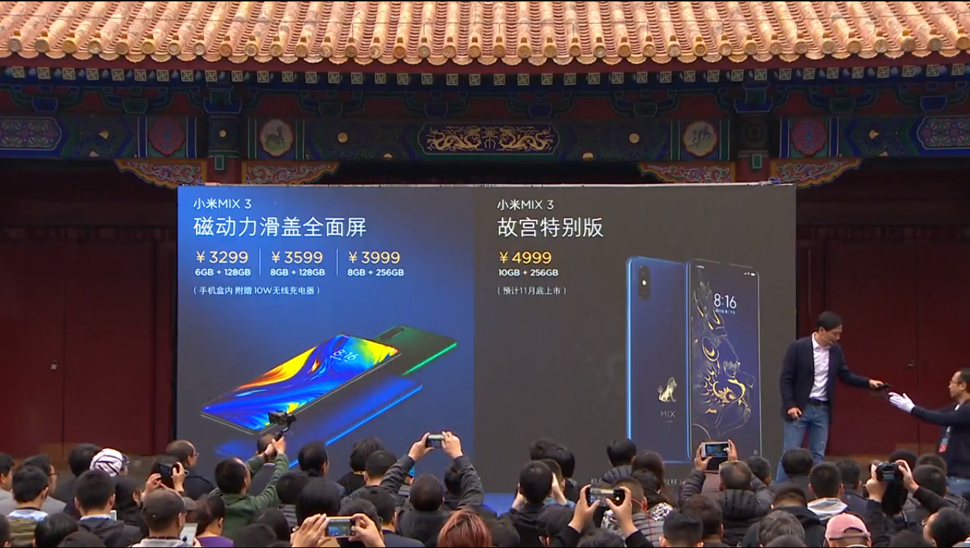 Xiaomi ra mắt Mi MIX
3: màn hình chiếm 93,4% mặt trước, thiết kế trượt thủ công,
camera mạnh mẽ, có phiên bản 10GB RAM, giá từ 11 triệu