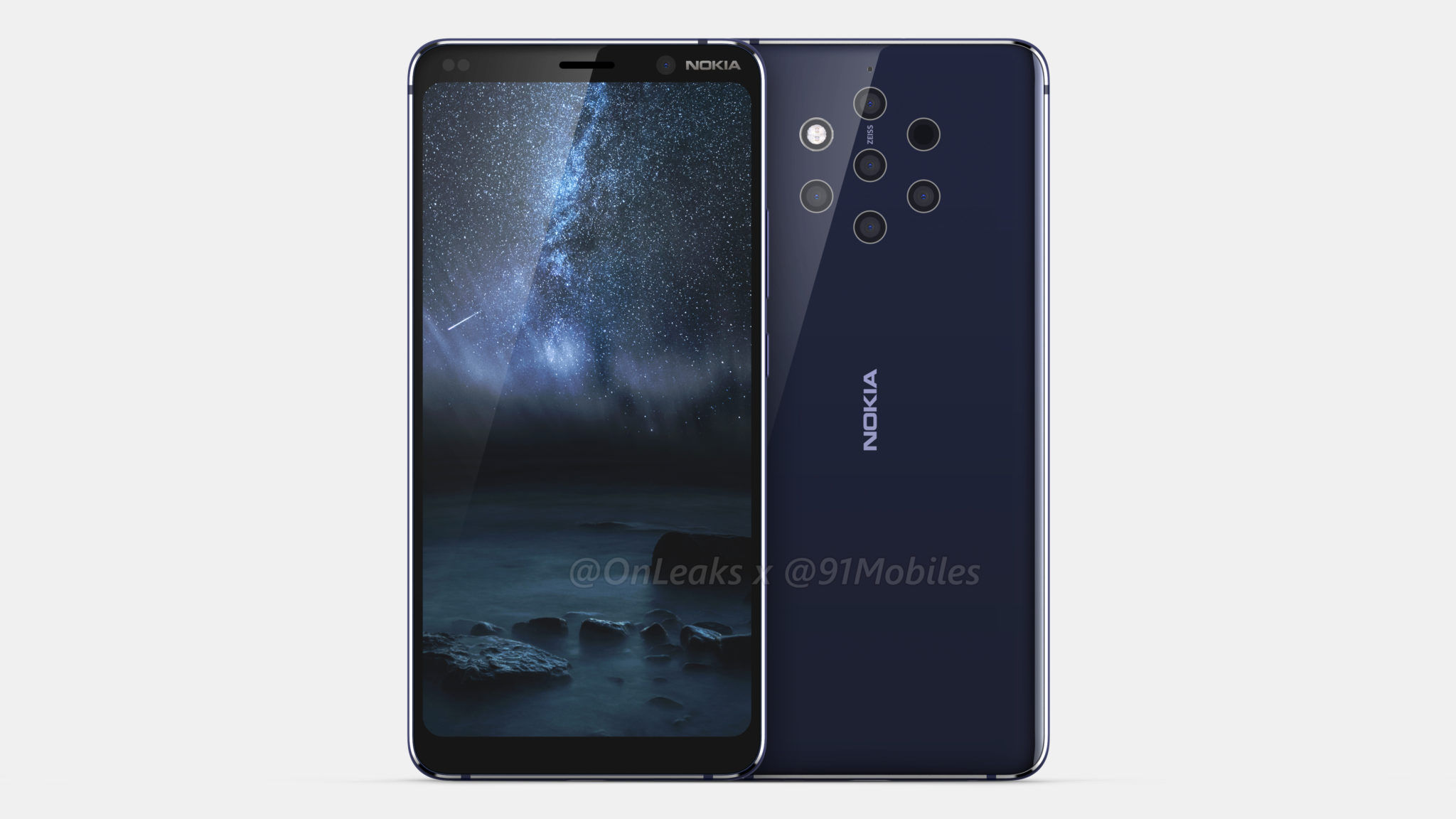 Nokia 9 xuất hiện rõ nét thông qua video và ảnh render
với 5 camera sau, màn hình không tai thỏ