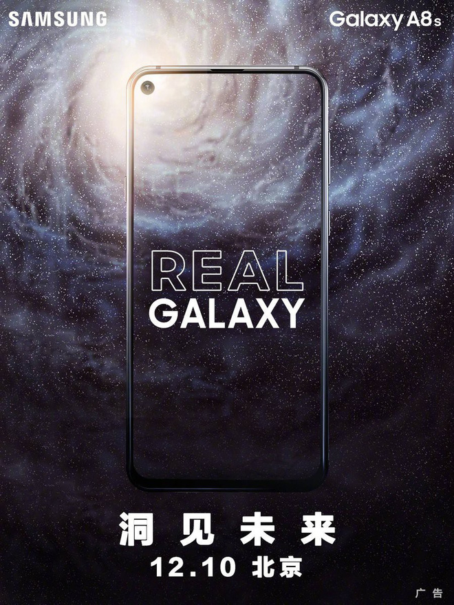 Samsung xác nhận sẽ
trình làng Galaxy A8s với màn hình Infinity-O vào ngày
10/12