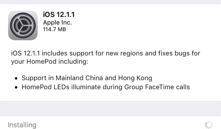 Apple chính thức phát
hành bản cập nhật iOS 12.1.1, có link tải firmware trực
tiếp