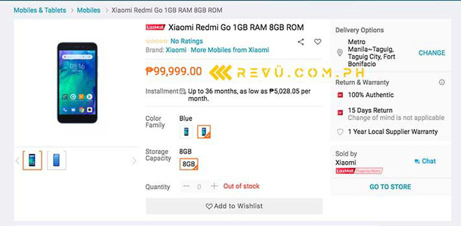 Redmi Go: smartphone
Android Go đầu tiên của Xiaomi lộ diện: Snapdragon 425, RAM
1GB, ROM 8GB, pin 3000mAh
