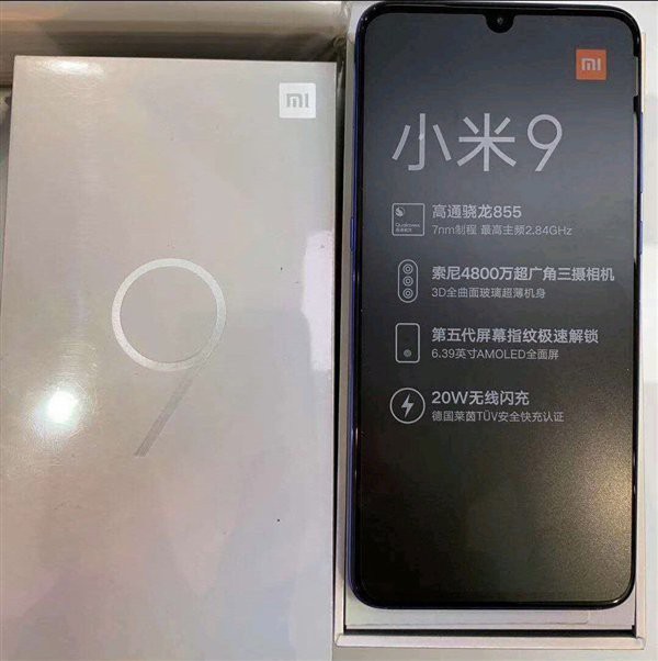 Xiaomi Mi 9 lộ ảnh
thật với thiết màn hình giọt nước, Snapdragon 855, sạc nhanh
không dây 20W