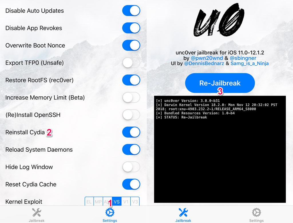 Hướng dẫn khắc phục
các lỗi có thường gặp phải khi jailbreak iOS 12 bằng
unc0ver