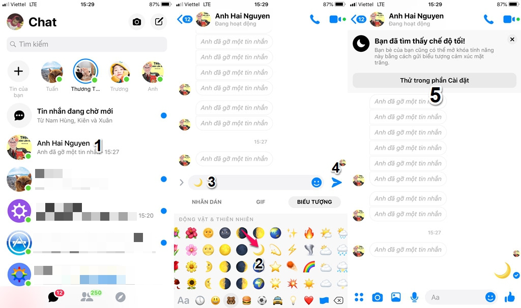 Hướng dẫn kích hoạt
chế độ nền tối (dark mode) bị ẩn trên ứng dụng Facebook
Messenger