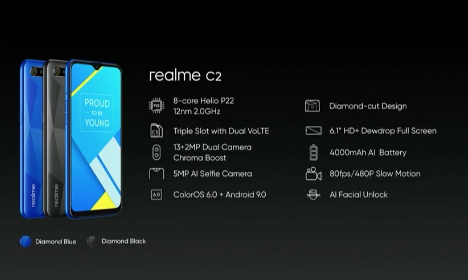 Oppo ra mắt Realme C2
với Helio P22, màn hình giọt nước, camera kép, giá từ 1.99
triệu