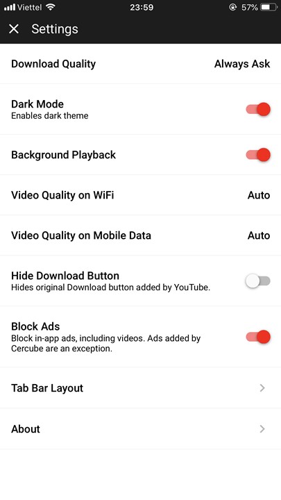 Cercube: Phiên bản YouTube Premium miễn phí, hỗ trợ
chặn quảng cáo và phát nhạc trong nền dành cho iOS